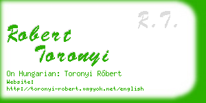 robert toronyi business card